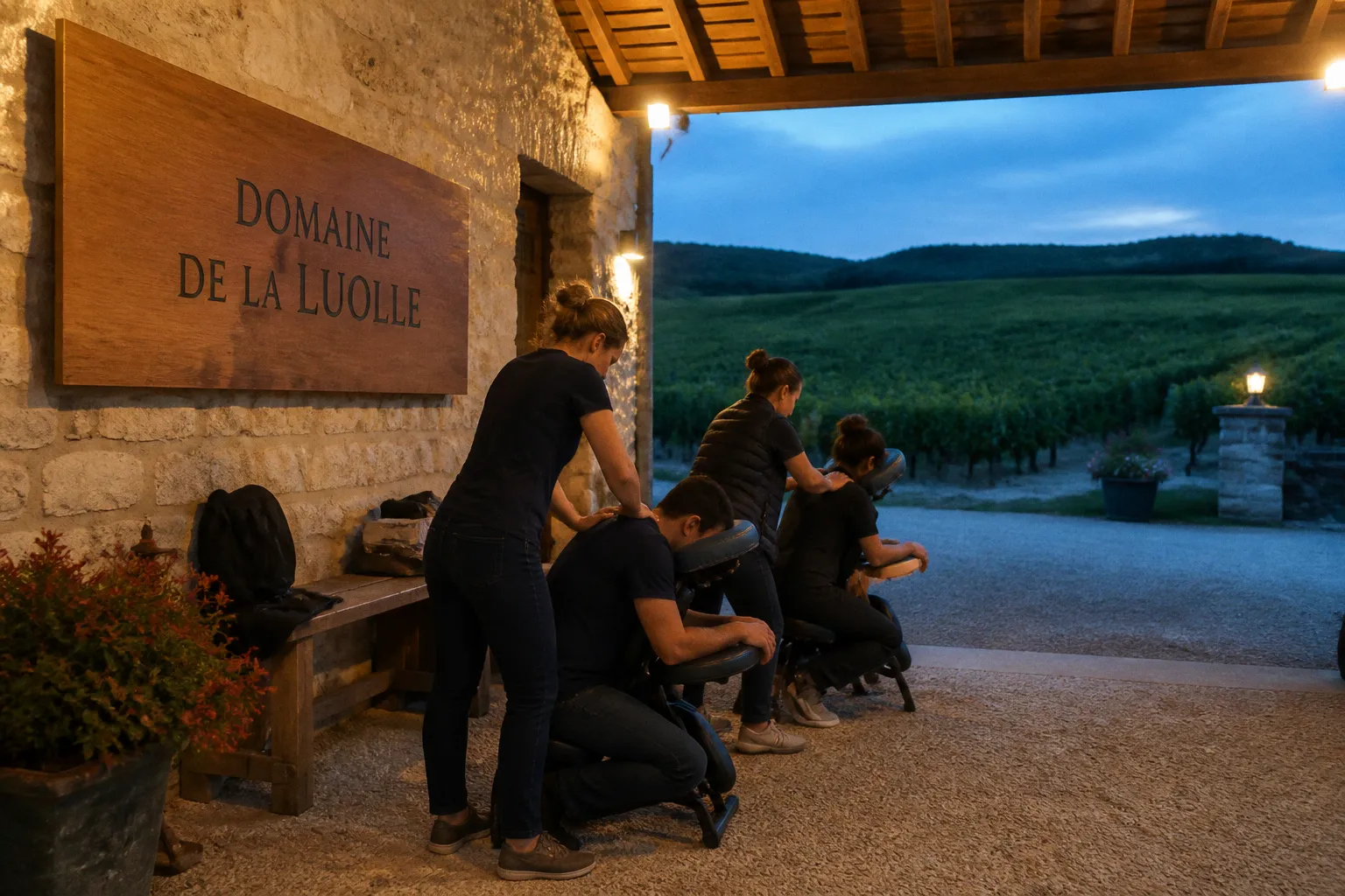 Bien-être au vignoble : le massage assis au service des vendangeurs