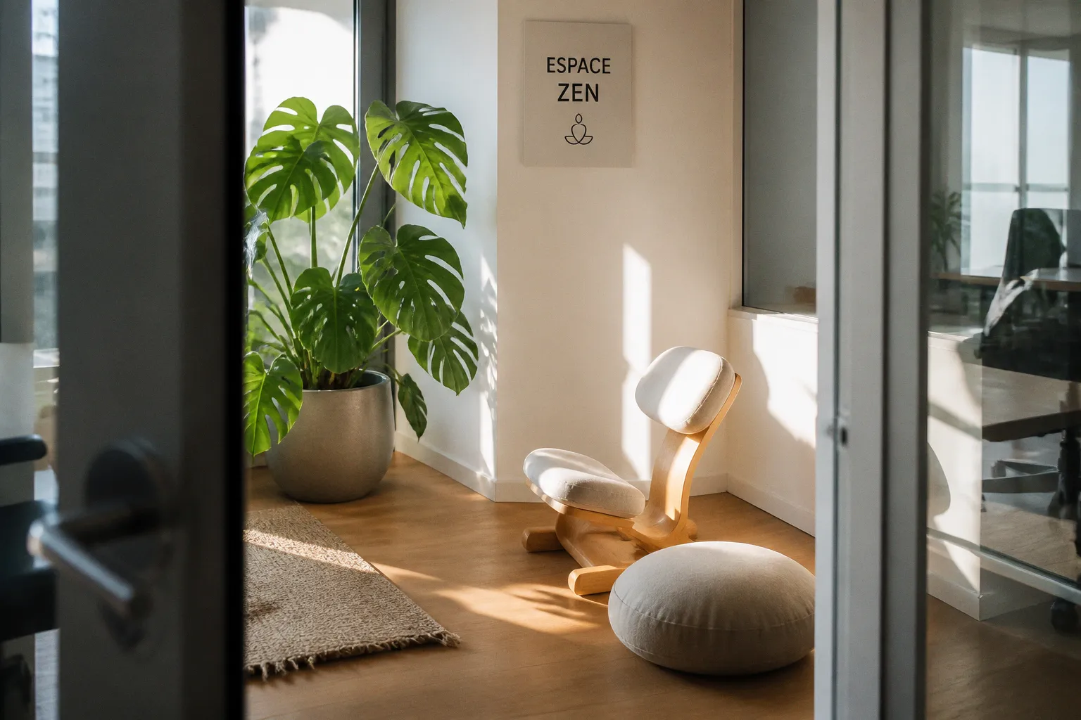 Espace zen au bureau : plan d'aménagement contre le stress