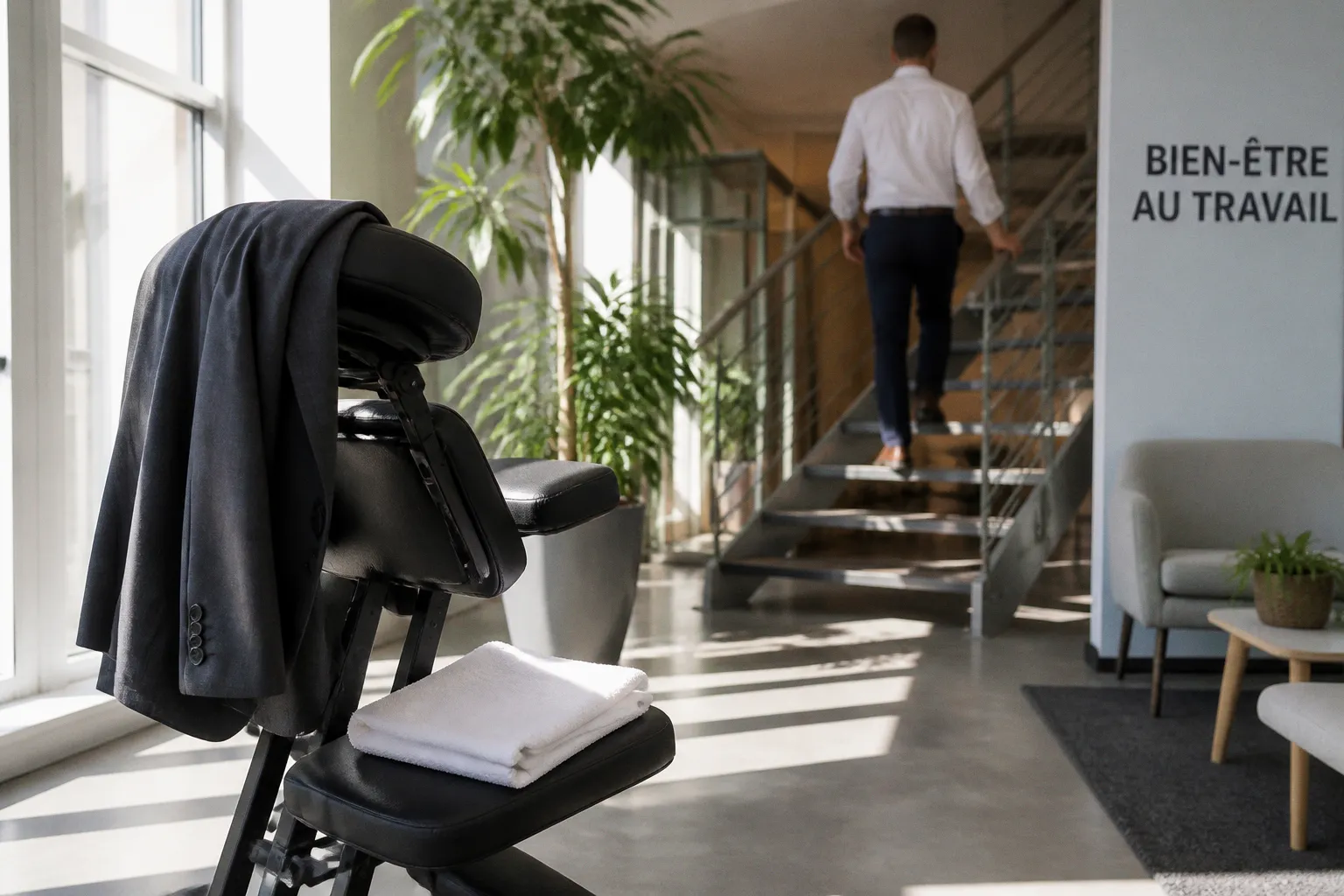 Massage assis au travail : la transformation avant-après