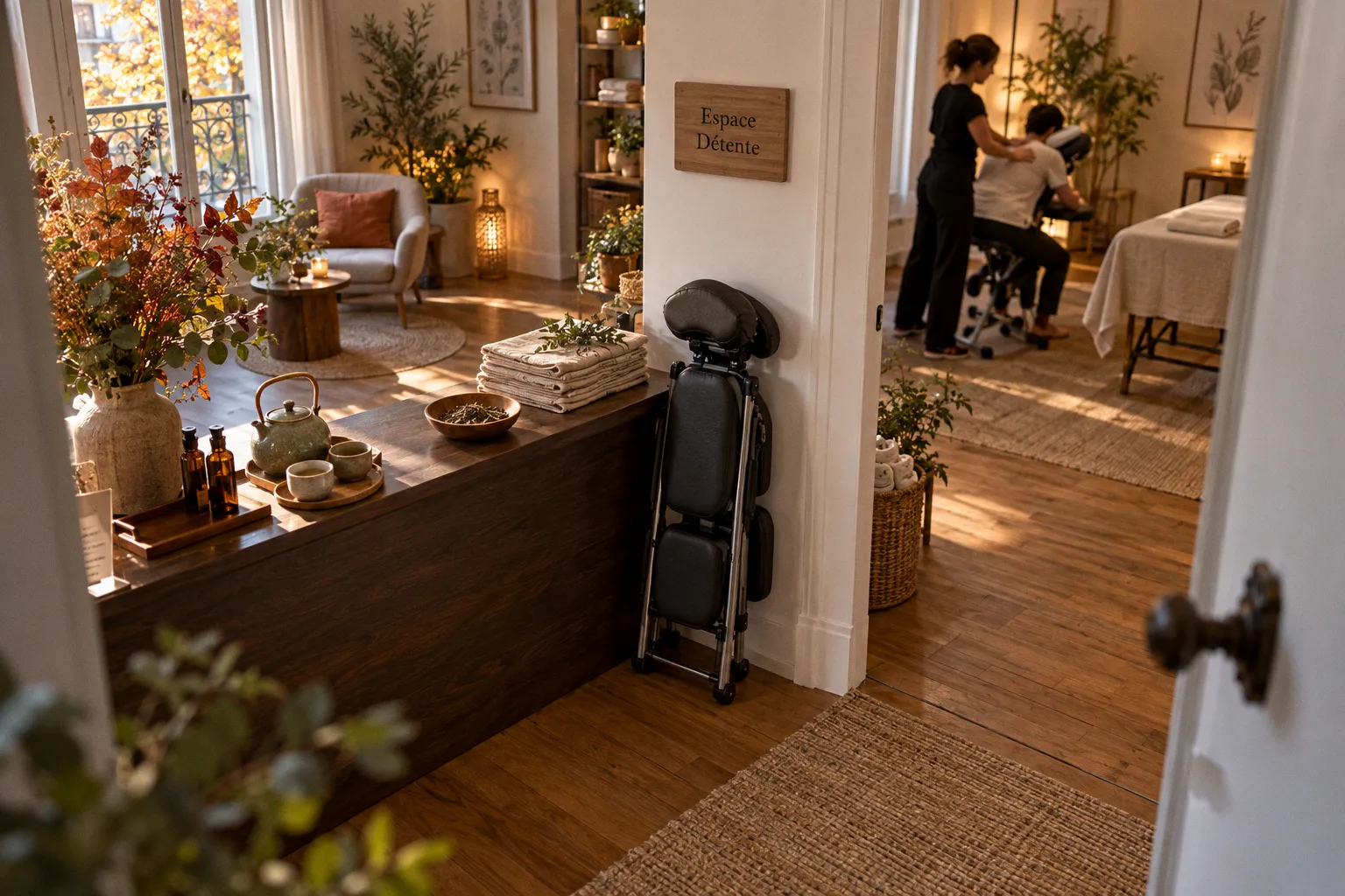 Massage assis en entreprise : installer un espace détente en 1 heure