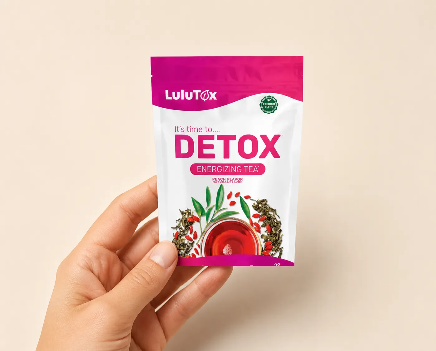 Lulutox Detox Tea — le produit en main